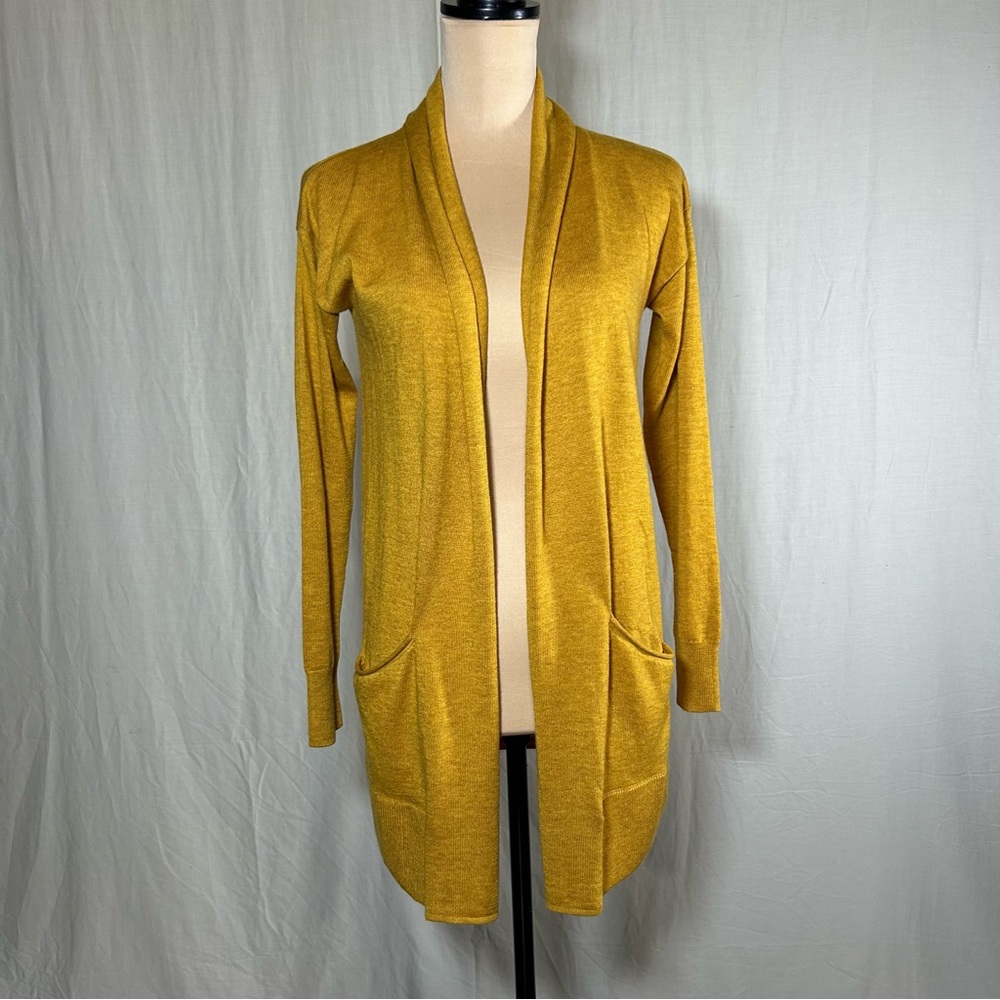Fat Face Women's Mustard yellow Open Cardigan Sweater sz 2